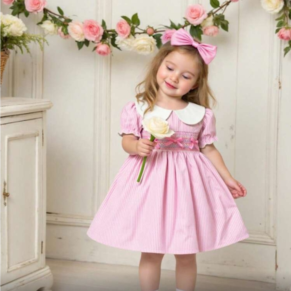 Adorable Pink Striped Dress with Bow